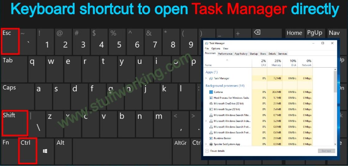 how to make task manager shortcut